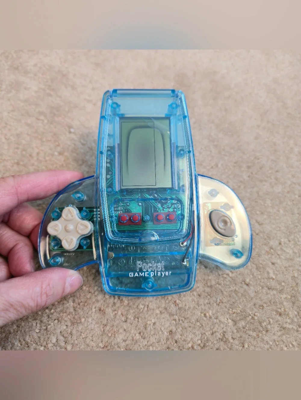 Blue POCKET GAME PLAYER, Portable Handheld Electronic Spaceship w/11 Video Games